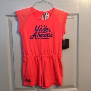 NWT Under Armour Girls 6X Pink/Blue Jumper Romper